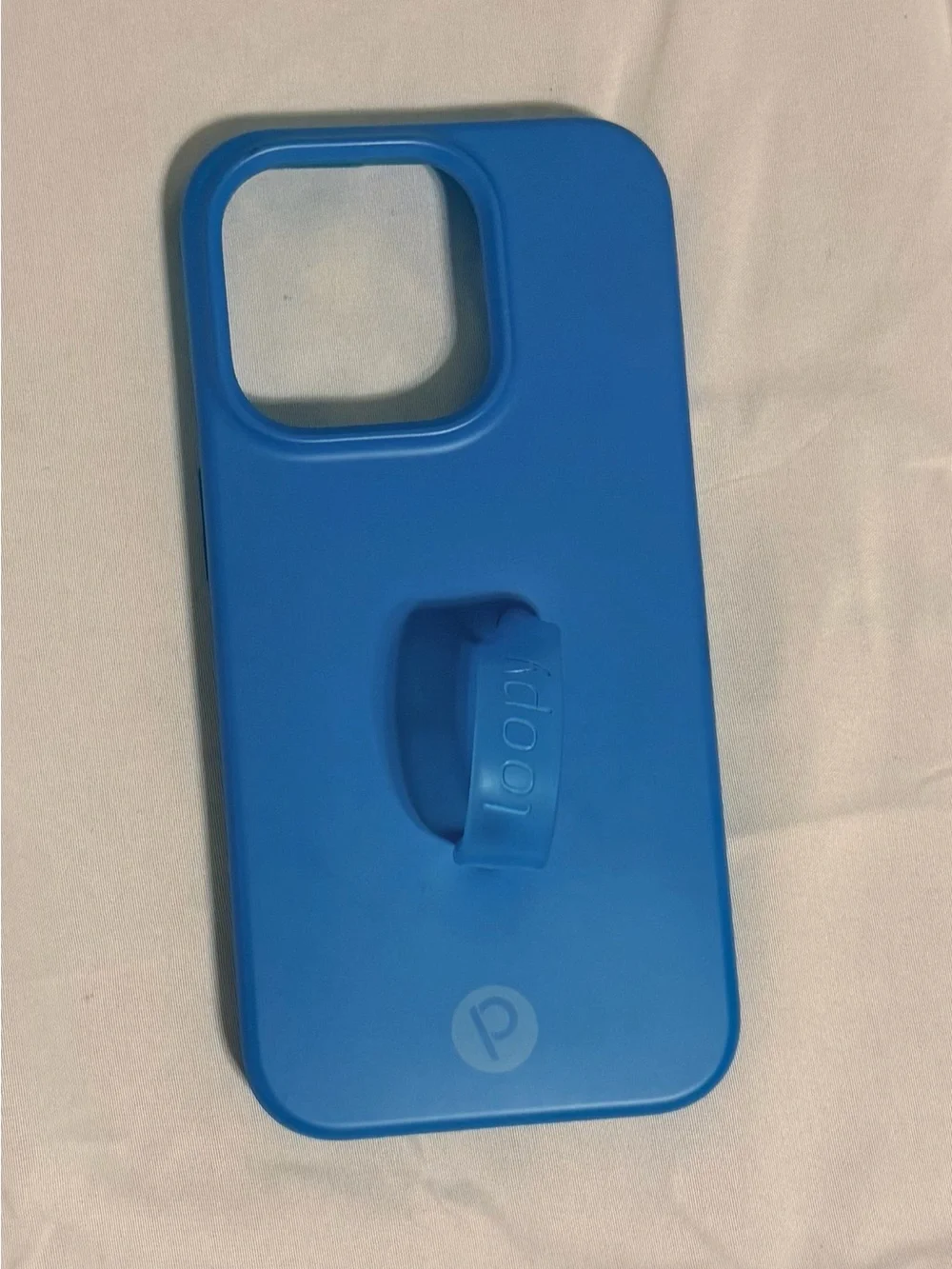 Loopy Blue Silicone iPhone Case with Hand Strap iPhone 15 Pro